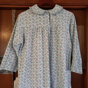 Vintage Bernette Nightgown Large 100% Cotton long sleeve floral print warm Large